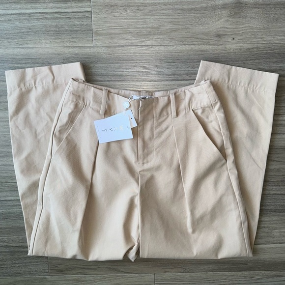 NWT WAYF Otto Pleated Wide Leg Pants Trousers Sand Size Small - Picture 4 of 11